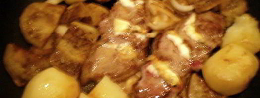 фаршированная говядина фламбе с овощами. Шаг 8