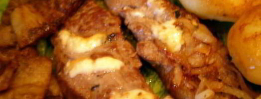 фаршированная говядина фламбе с овощами. Шаг 11