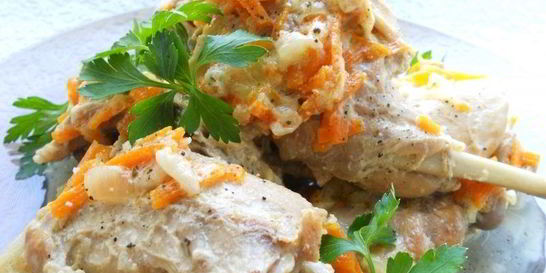 Кролик, тушенный в сливках