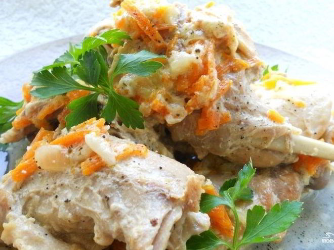 Рецепт кролика, тушенного в сливках