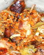 Кролик тушеный с овощами