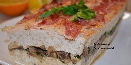 Куриный террин с шампиньонами