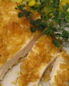 Куриные грудки с майонезом в панировке из кукурузных хлопьев