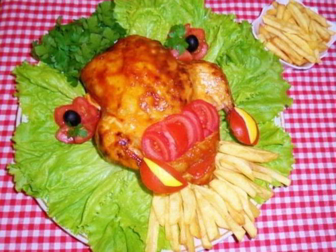 Рецепт курицы под соусом гольф , фаршированная креветками и рисом