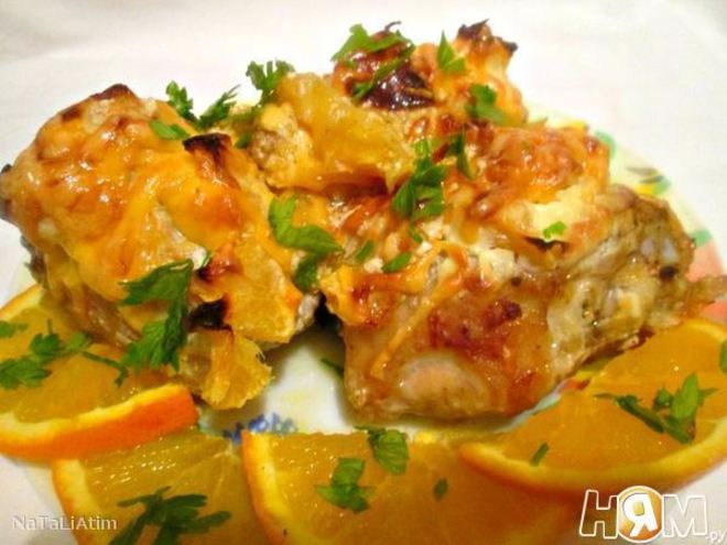 Рецепт курицы с апельсинами в сметане