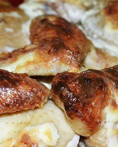 Курица с картошкой запеченная в духовке