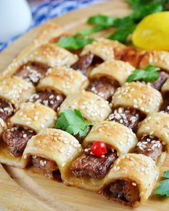 Мясо в тесте Шахматная доска