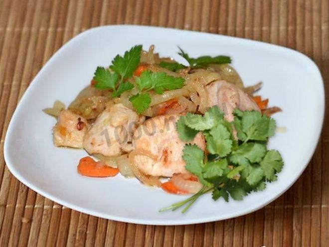 Рецепт поджарки из куриного филе