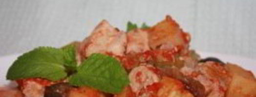 свинина с баклажанами в мультиварке. Шаг 6