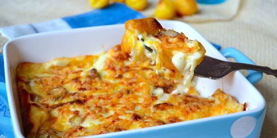 Ньокки-суфле под грибным соусом бешамель