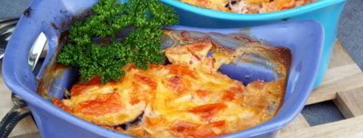 баклажаны с сыром, чесноком и помидорами в духовке. Шаг 11