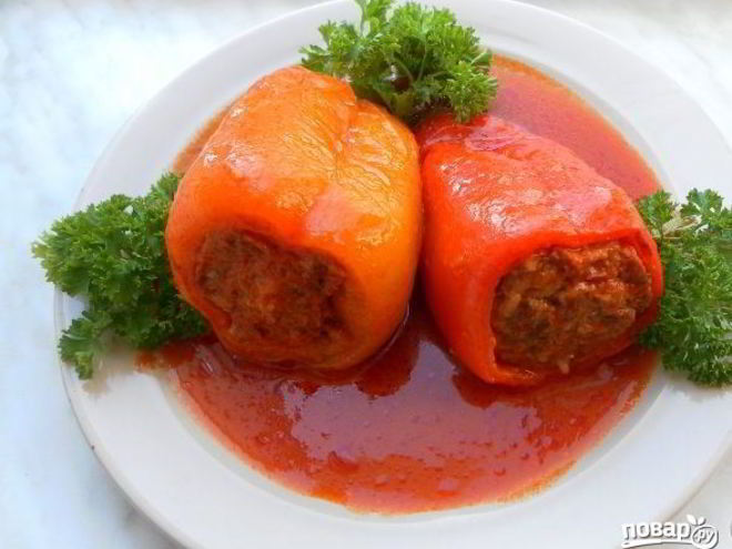 Рецепт фаршированного перца с фаршем и рисом