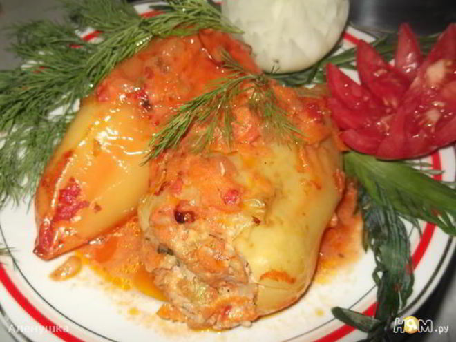 Рецепт фаршированных перцев, запеченных