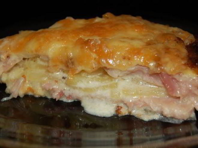 Рецепт гратен дофинуа с ветчиной