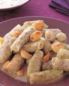 Капустные рулетики, фаршированные бараниной