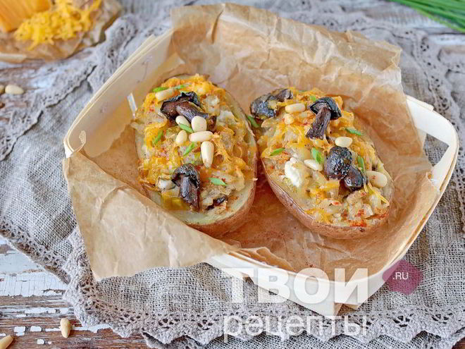 Рецепт картофеля, фаршированного грибами