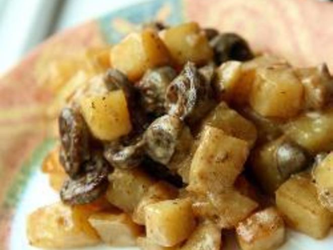 Рецепт картошки тушеной с сердцем