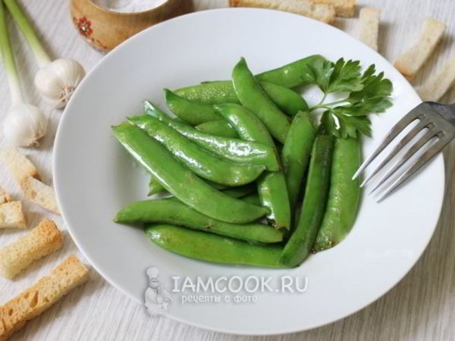 Рецепт обжаренного стручкового гороха