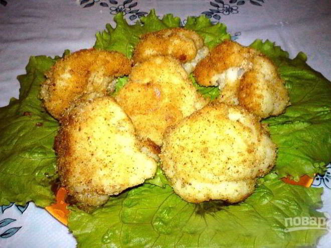 Рецепт цветной капусты в панировочных сухарях