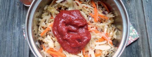 тушеная капуста с грецкими орехами. Шаг 6