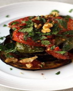 Жареные баклажаны с овощами