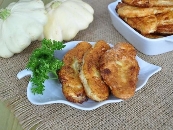 Рецепт жареных патиссонов с чесноком