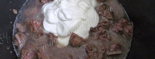 говяжья печень тушеная в мультиварке. Шаг 8