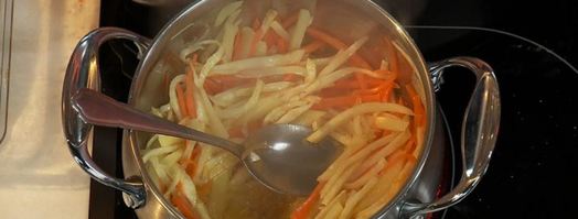 хрустящая говяжья печень с пряными персиками. Шаг 7