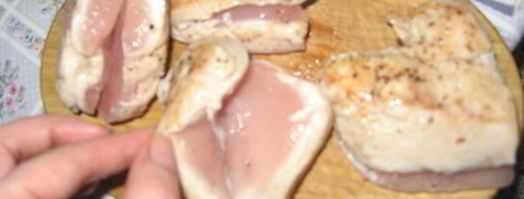 конверты с куриной грудкой, печенью и беконом. Шаг 8