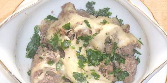 Куриная печень под сыром