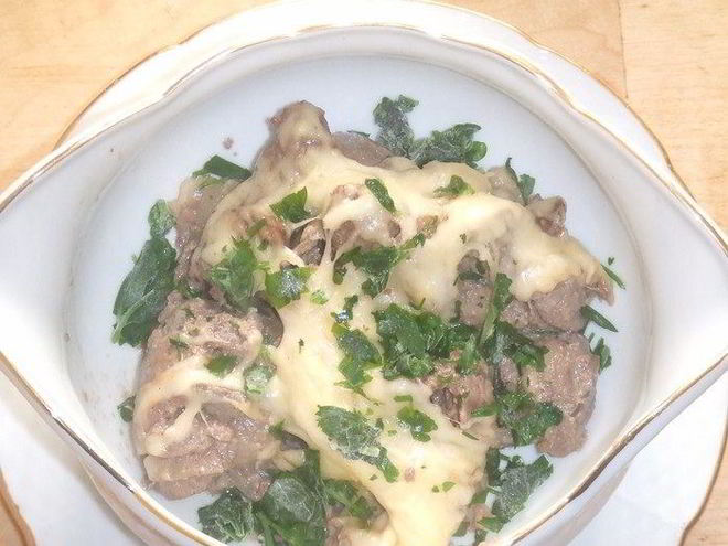 Рецепт куриной печени под сыром