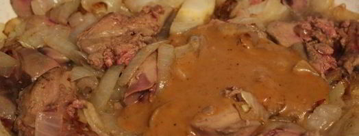 куриная печень с гранатом и кунжутным соусом. Шаг 4