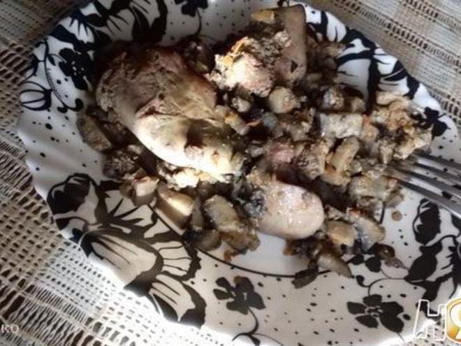 Рецепт куриной печени с грибами