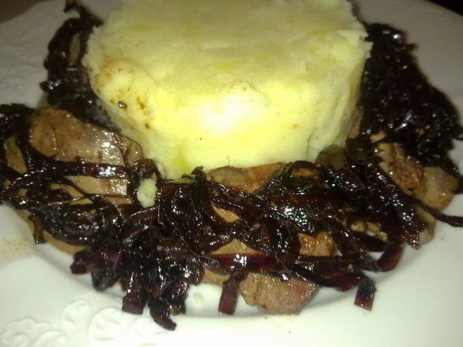 Рецепт куриной печени с луком бальзамико