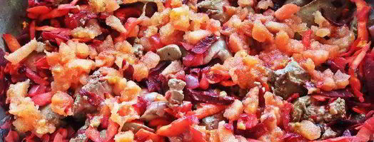 куриная печень с овощами и гречкой. Шаг 13