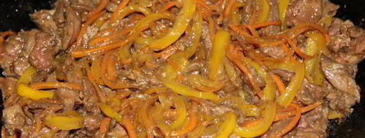 куриная печень с овощами по-китайски. Шаг 10