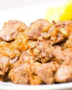 Куриная печень в банановом соусе