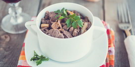 Куриная печенка с яблоками