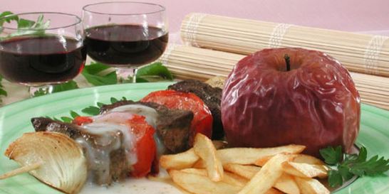 Печень с сырным соусом