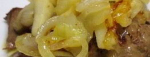 печень с яблоками в мультиварке. Шаг 4