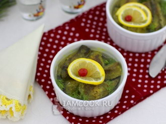 Рецепт печени в лимонном желе