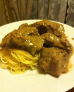 Печень ягненка в сметане