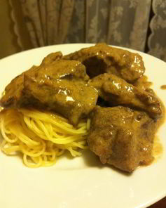 Печень ягненка в сметане