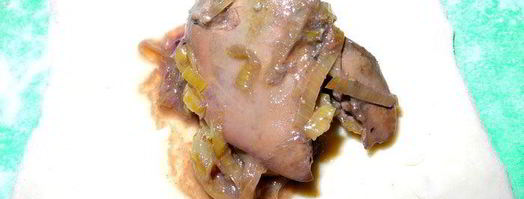 печенка в кафтане из слоеного теста. Шаг 6