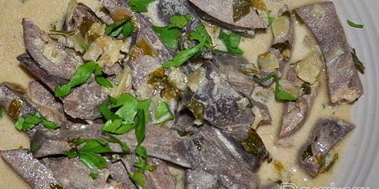 Свиная печень в соусе