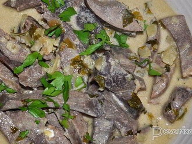 Рецепт свиной печени в соусе