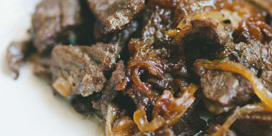 Жареная печень с луком