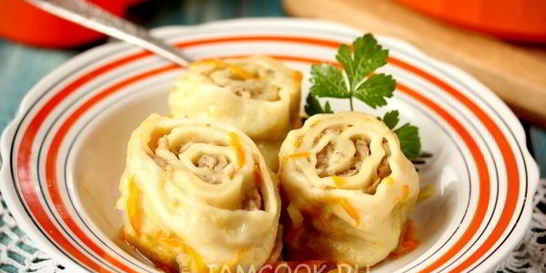 Ленивые пельмени на сковороде