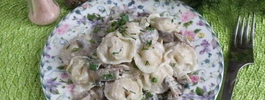 пельмени с грибами в горшочках в духовке. Шаг 21