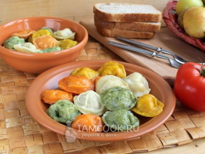 Рецепт пельменей цветных